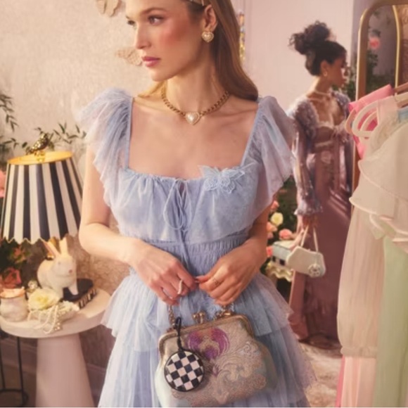 MacKenzie-Childs Black and White Checkered Purse hair tie Charm - Picture 3 of 11